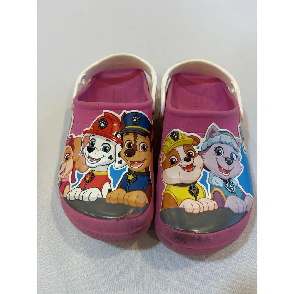 Crocs Clogs Paw Patrol  Size J3 Girls Pink Slip On Shoes